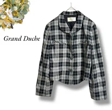 Grand Duche 자켓 그레이 블랙 체크 얇은 소재 겉옷 4214