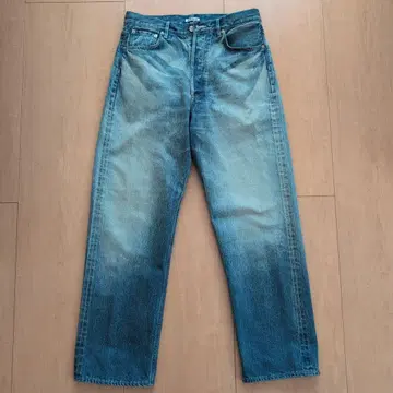 [ AURALEE ] FADED HEAVY DENIM WIDE PANTS