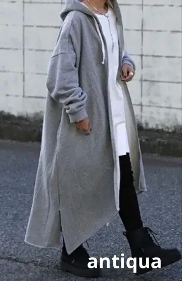 antiqua 안티카 속기모 롱 후드티 그레이 후드티 n'Or