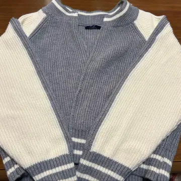 [ sevenfairy ] 세븐페어리 니트 더블 지퍼 블루종