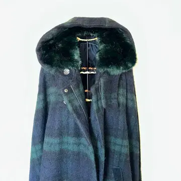 ZAPA 체크 판초 케이프 코트 M