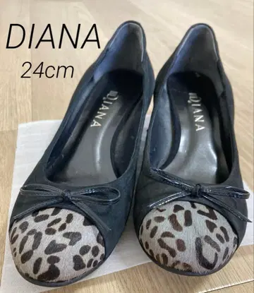 [ 새상품급 ] DIANA 애니멀 무늬 펌프스 웨지솔 24cm