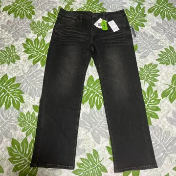 택 포함 미사용 새상품 스트레이트 데님 연한 블랙