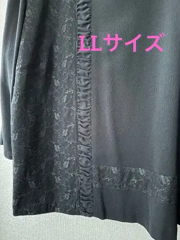 미제르 LL 사이즈 블랙 블라우스 7부 소매 정도 상의