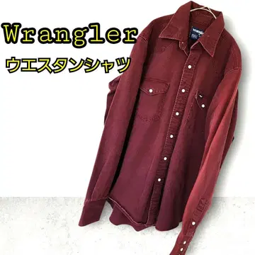 Wrangler 랭글러 웨스턴 셔츠 와인 레드 데님 긴팔 셔츠
