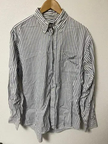 버튼 다운 셔츠 M 화이트/블루 스트라이프