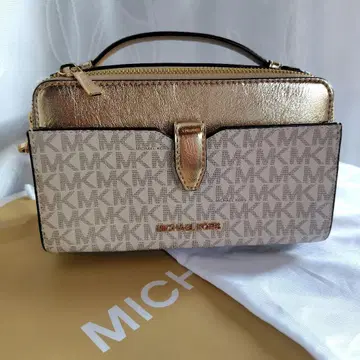 새상품급 MICHAEL KORS 숄더백 화이트/골드