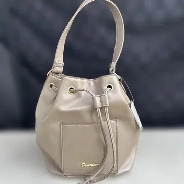 Dearlywish 베이지 버킷 백 합성 피혁