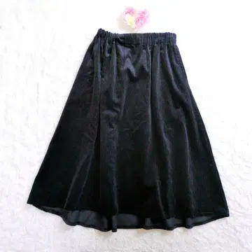 나카가와 마사시치 상점 코듀로이 플레어 스커트 코튼 린넨