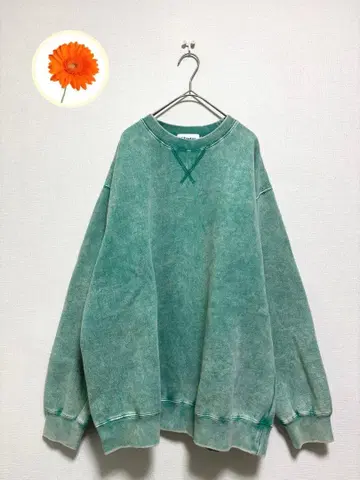 L 글로스터 맨투맨 트레이닝복 피그먼트 속기모 남성용 사이즈 그린