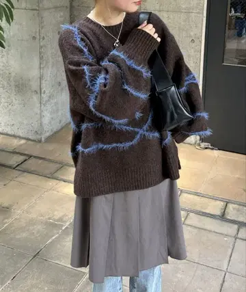 멜란지얀 선 패턴 풀오버