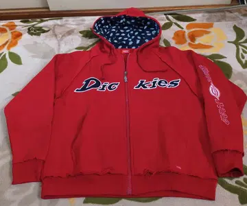 여성용 Dickies 빨간색 집업 후드티