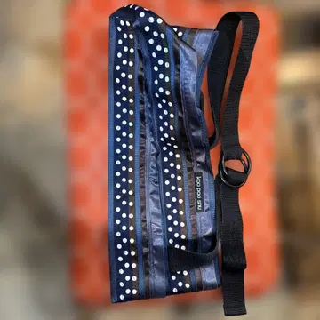 koo poo shu 네이비 도트 무늬 숄더백