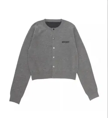 NKNIT 로고 니트 가디건 그레이 로고