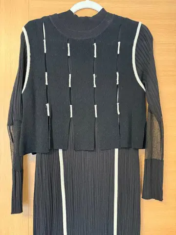 PUBLIC TOKY 베스트 포함 니트 롱 원피스