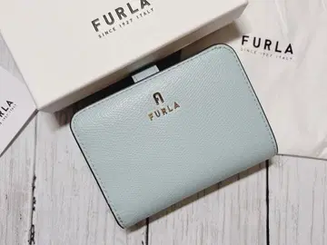 새상품 FURLA 훌라 바빌론 S 접이식 지갑 민트 블루&베이지