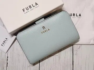 새상품 FURLA 한정 컬러 바빌론 M 접이식 지갑 민트 블루&베이지