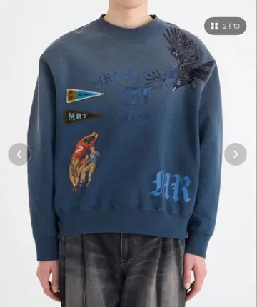 코키 KHOKI 빈티지 이펙트 맨투맨 네이비 3