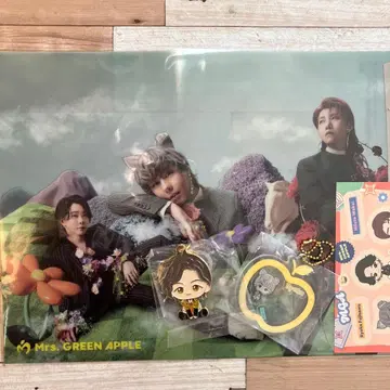 Mrs. GREEN APPLE 클리어 파일 키링 스티커 세트