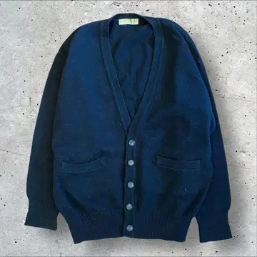 니트 가디건 V넥 블랙 포켓 부착