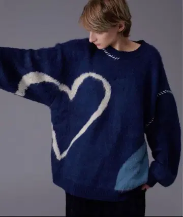 미사용 새상품 택 포함 oncily 샤기 하트 니트 M