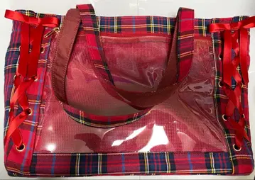 wego 레이스업 이타백 S 타탄 체크 빨간색