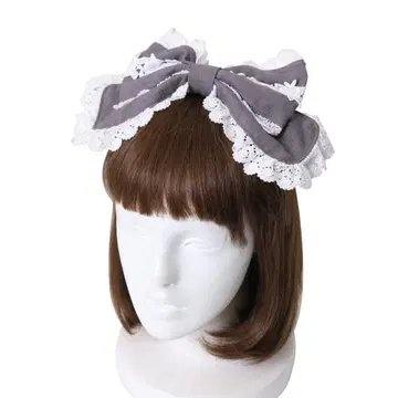 Royal Rosette 리본 머리띠 그레이