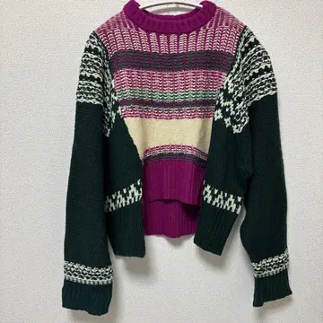 etsinta 에신타 리메이크 숏 자카드 니트 차오패닉