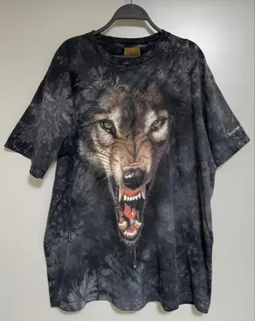 90s THE MOUNTAIN USA제 늑대 타이다이 T셔츠 XL 사이즈