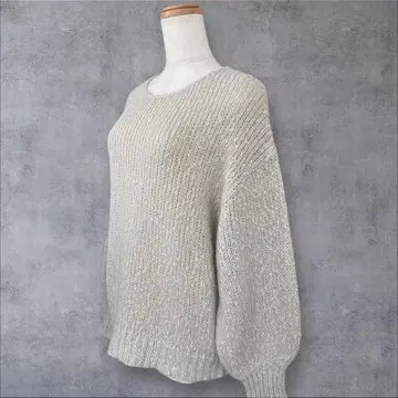 새상품급 스픽 앤 스팬 울 혼방 로게이지 라메 니트 풀오버