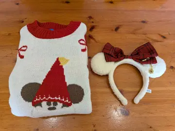 디즈니 크리스마스 릴린린 스웨터 니트 머리띠 세트