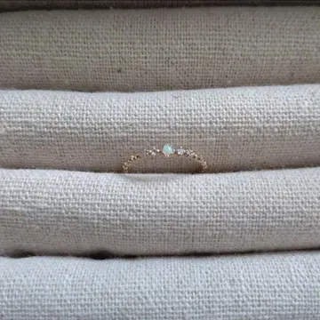 NOJESS K10 다이아몬드 펄 아쿠아 마린 반지 11호