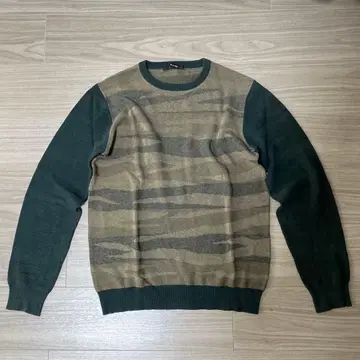 COMME CA MEN 카키 그레이 니트 M