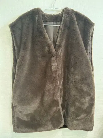 브라운 퍼 베스트 노카라