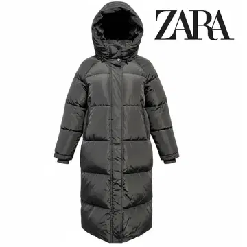 ZARA 롱 다운 자켓 후드 부착
