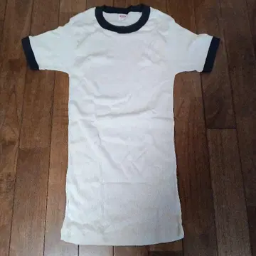 80sHealthknit 리브 편직 링거 T셔츠 미국제 데드스탁