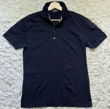 JOSEPH HOMME 반팔 피케 셔츠 하프 지퍼 네이비 스포츠