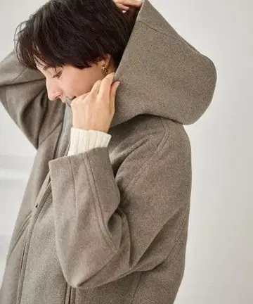 저지 멜톤 시리즈 집업 후디드 코트