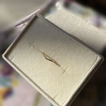 K10 골드 V자형 스톤 반지 13호