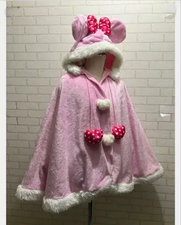 미니 귀 달린 플리스 판초