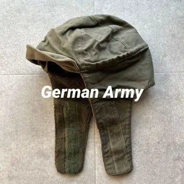 실물 독일군 콜드웨더 파일 캡 플라이트 캡 카키 레어