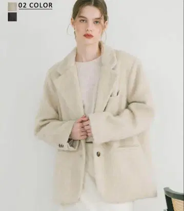 basement online 모헤어 샤기 자켓 코트