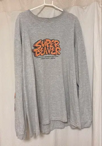 SUPER BEAVER 긴팔 T셔츠 그레이
