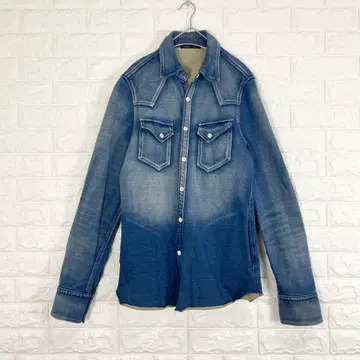 B'2nd 비세컨드 데님 셔츠 G 앞 잠금 버튼 블루 일본제