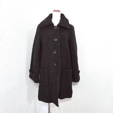 a.v.v 울 혼방 롱 코트 ( M ) 브라운 계열 미들 기장 아우터