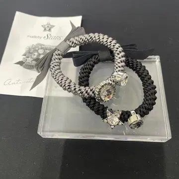 made by star 비쥬 모티프 & 리본 부착 팔찌 2개 세트