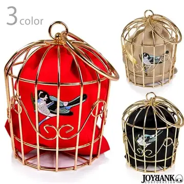 복조리 포함 새장 패션 백 베이지