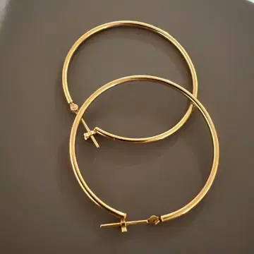 Lilas 1.5 파이프 3.5cm 루프 귀걸이 K10 (양쪽 귀)