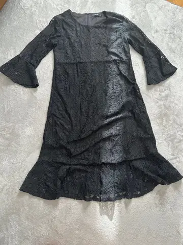 boohoo 블랙 레이스 원피스 UK 10