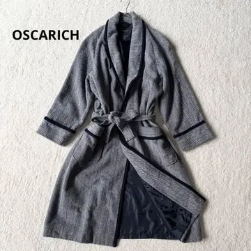 오스카리치 OSCARICH 가운 헤링본 울 혼방 L 그레이 계열